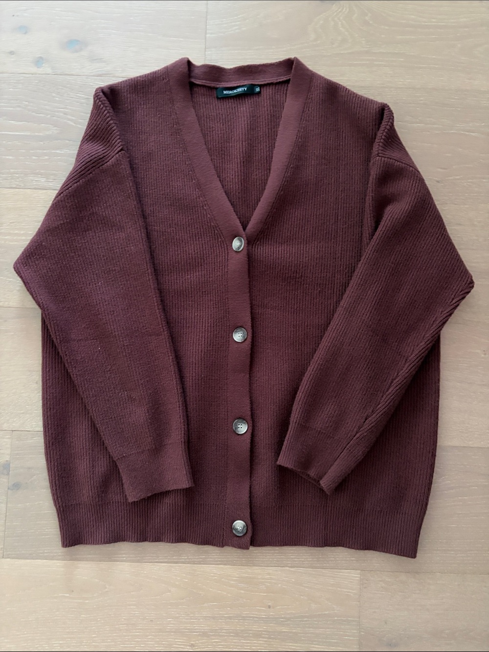 Women's Chocolate Brown Button Down Knit Cardigan